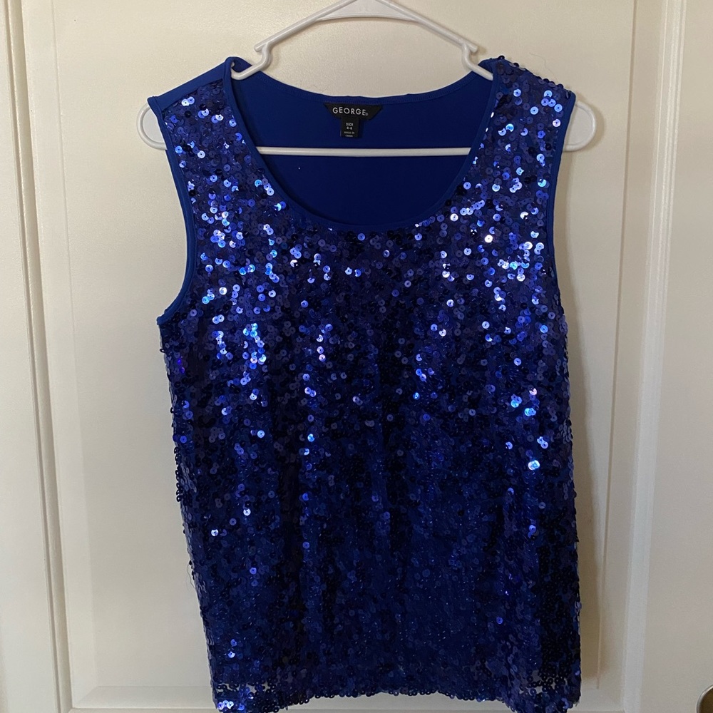 BRAND NEW George Sparkly Blue Tank Top